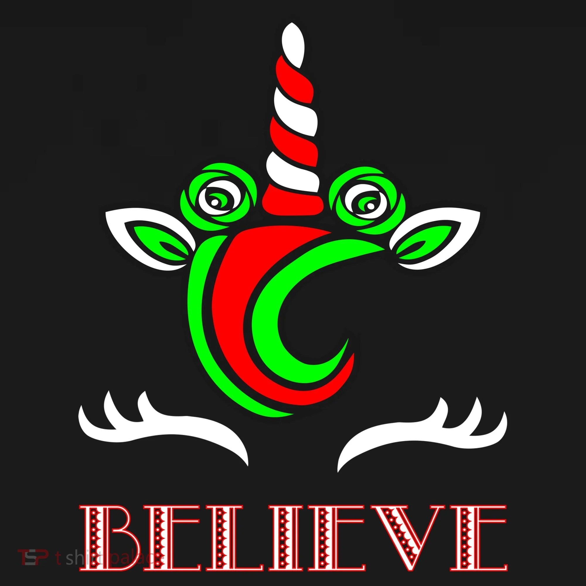 Believe Unicorn Christmas Women's Hoodie