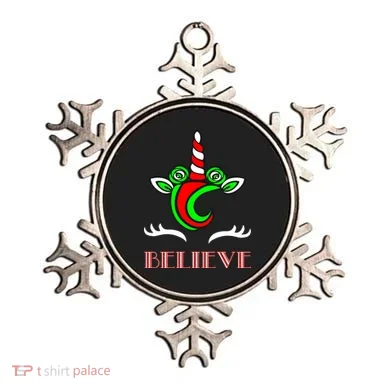 Believe Unicorn Christmas Ornament