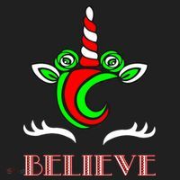 Believe Unicorn Christmas Hat thumb 2