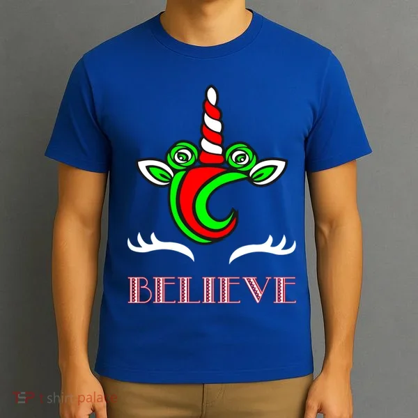 Believe Unicorn Christmas T-Shirt