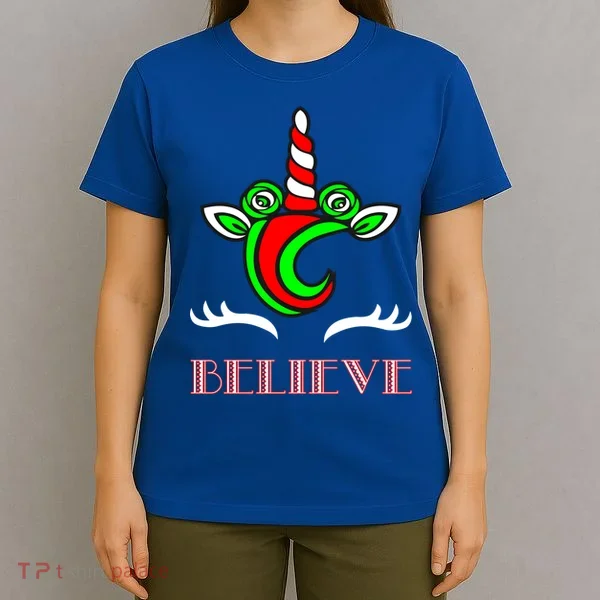 Believe Unicorn Christmas T-Shirt