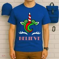 Believe Unicorn Christmas T-Shirt thumb 6