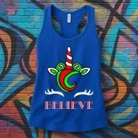 Believe Unicorn Christmas Women's Tank Top thumb 3