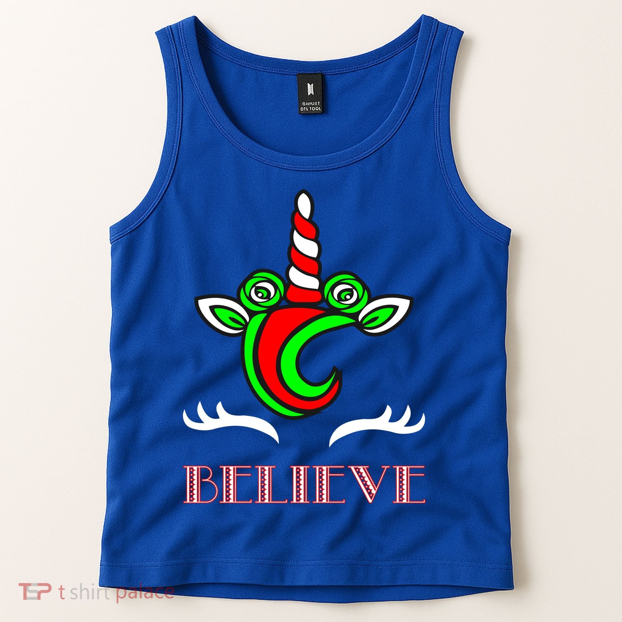 Believe Unicorn Christmas Tank Top