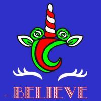 Believe Unicorn Christmas Women's T-Shirt thumb 6