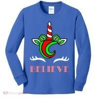 Believe Unicorn Christmas Kids Long Sleeve Shirt thumb 0