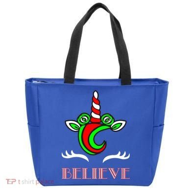 Believe Unicorn Christmas Tote Bag