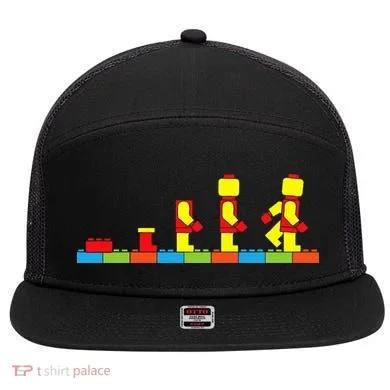 Bricks Evolution Master Builder Blocks 7 Panel Mesh Trucker Snapback Hat