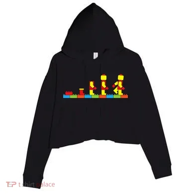 Bricks Evolution Master Builder Blocks Crop Fleece Hoodie