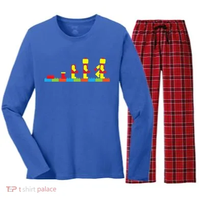 Bricks Evolution Master Builder Blocks Women's Long Sleeve Flannel Pajama Set