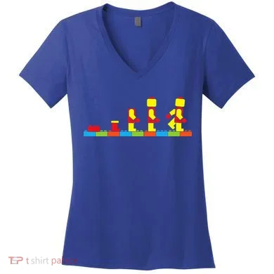 Bricks Evolution Master Builder Blocks Women's V-Neck T-Shirt