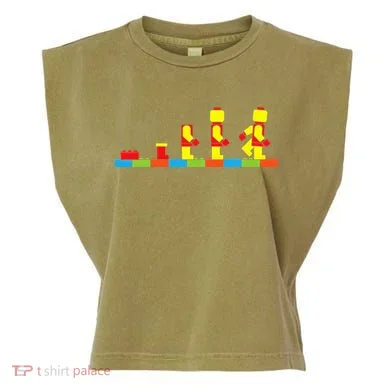 Bricks Evolution Master Builder Blocks Garment-Dyed Women's Muscle Tee