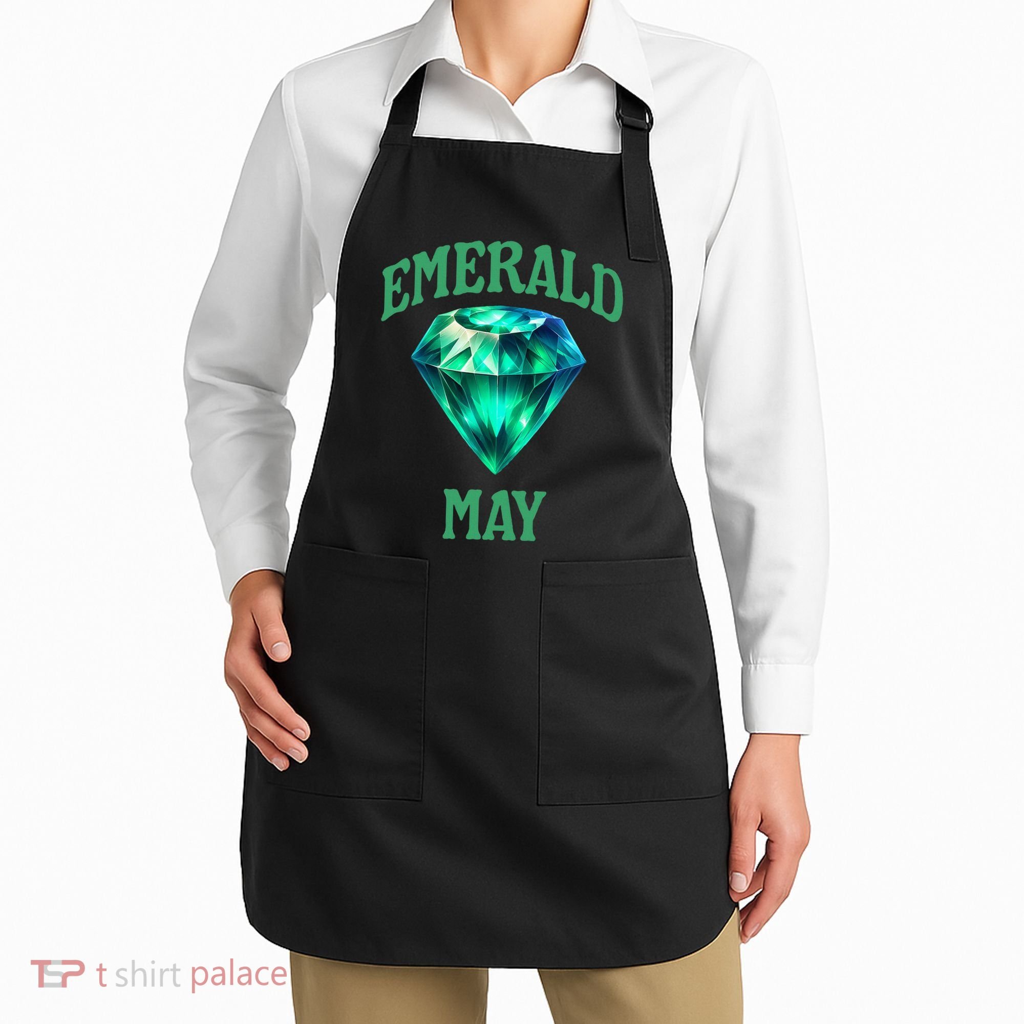 Birthstone Emerald May Emerald Green Jewel Inspired Art Apron