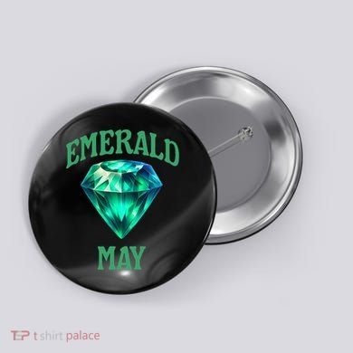 Birthstone Emerald May Emerald Green Jewel Inspired Art Button