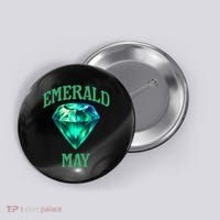 Birthstone Emerald May Emerald Green Jewel Inspired Art Button thumb 0