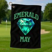 Birthstone Emerald May Emerald Green Jewel Inspired Art Golf Towel thumb 1