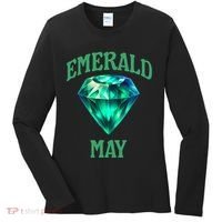 Birthstone Emerald May Emerald Green Jewel Inspired Art Women's Long Sleeve Shirt thumb 0