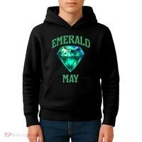 Birthstone Emerald May Emerald Green Jewel Inspired Art Kids Hoodie thumb 4