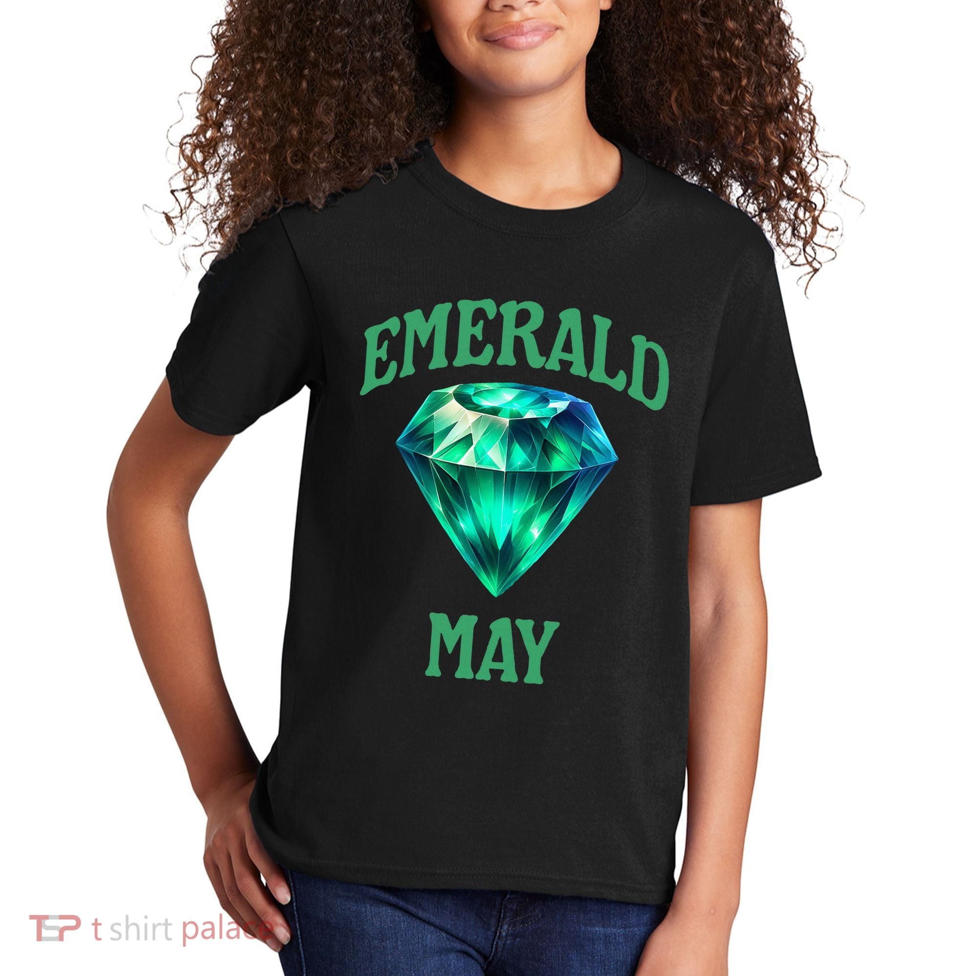 Birthstone Emerald May Emerald Green Jewel Inspired Art Kids T-Shirt