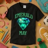 Birthstone Emerald May Emerald Green Jewel Inspired Art Kids T-Shirt thumb 3