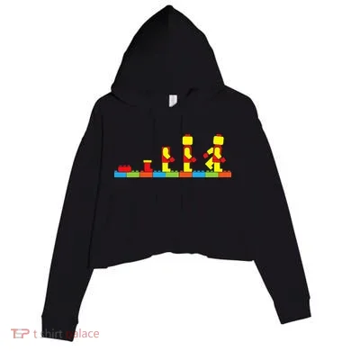 Bricks Evolution Master Builder Building Blocks Crop Fleece Hoodie