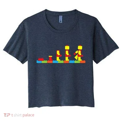 Bricks Evolution Master Builder Building Blocks Women's Crop Top Tee