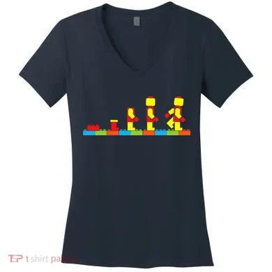 Bricks Evolution Master Builder Building Blocks Women's V-Neck T-Shirt