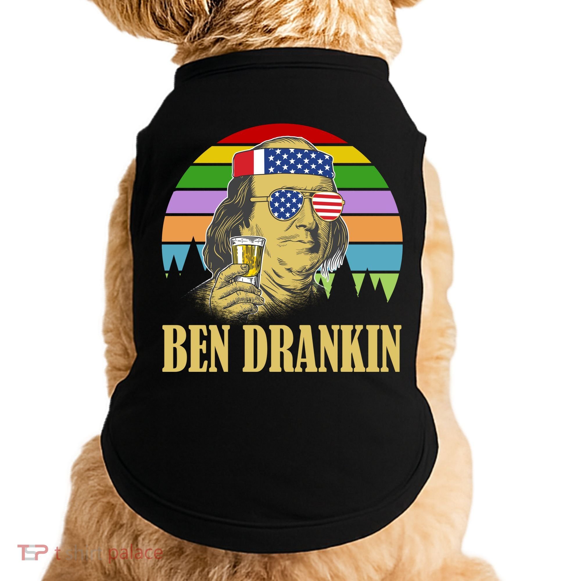Ben Drankin 4th of July Doggie Tank