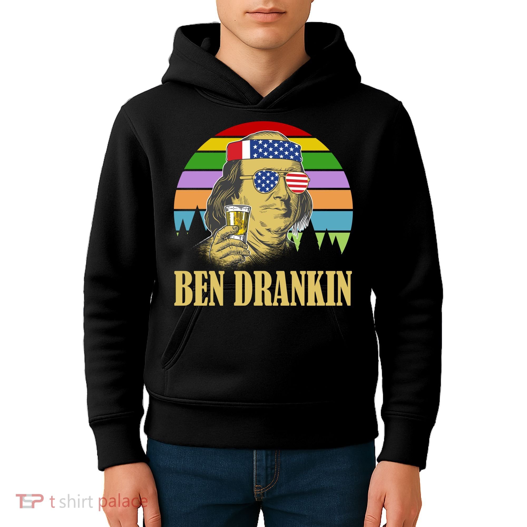 Ben Drankin 4th of July Kids Hoodie