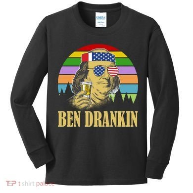 Ben Drankin 4th of July Kids Long Sleeve Shirt