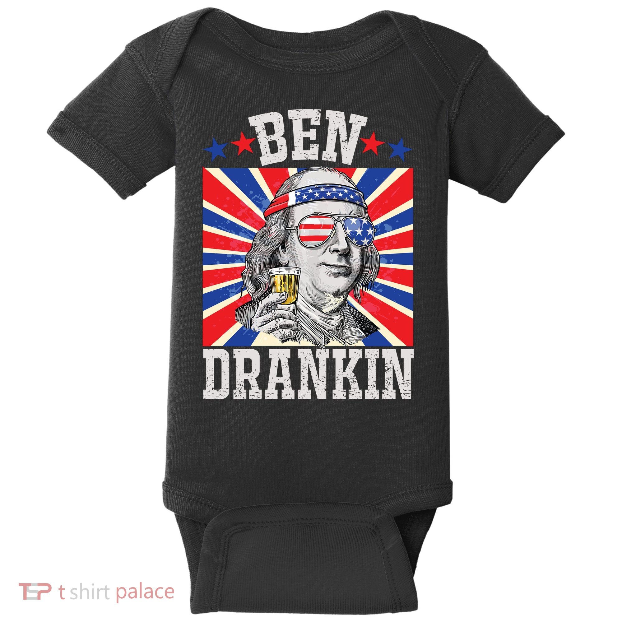 Ben Drankin 4th Of July Patriotic America Baby Bodysuit