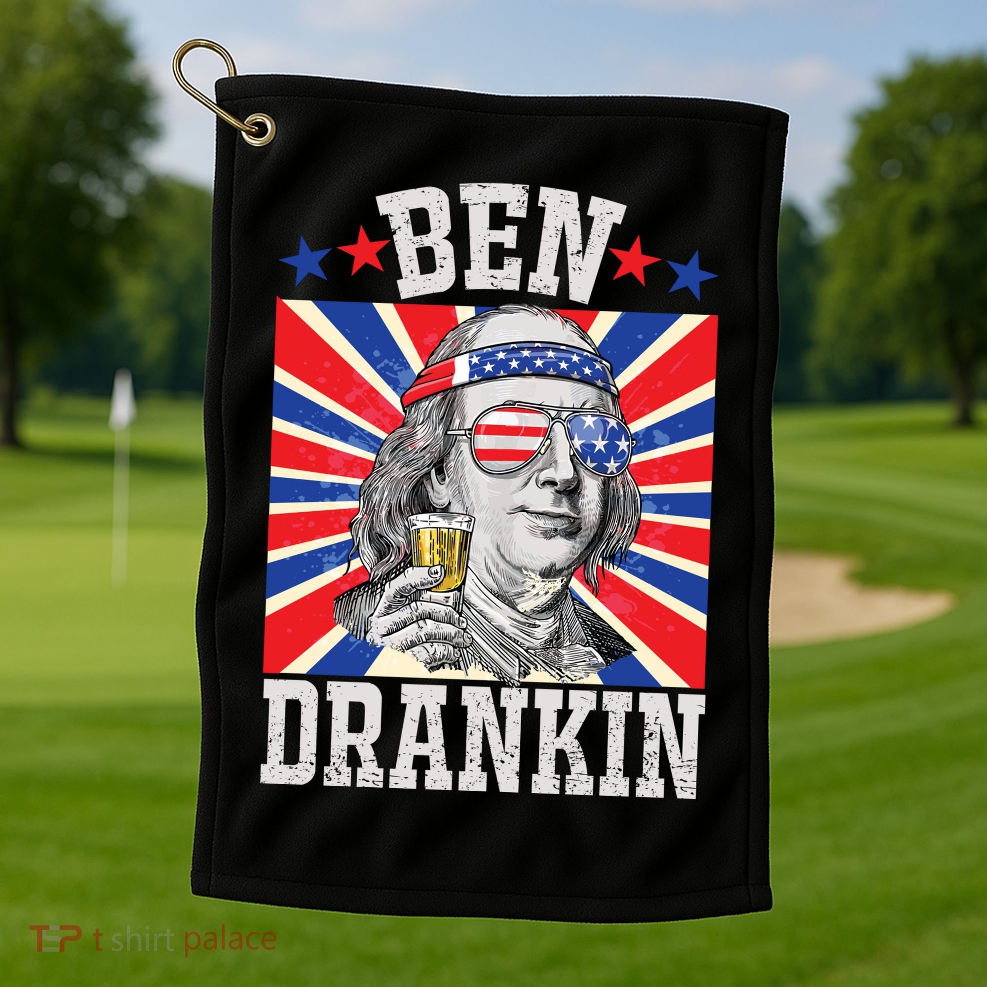 Ben Drankin 4th Of July Patriotic America Golf Towel