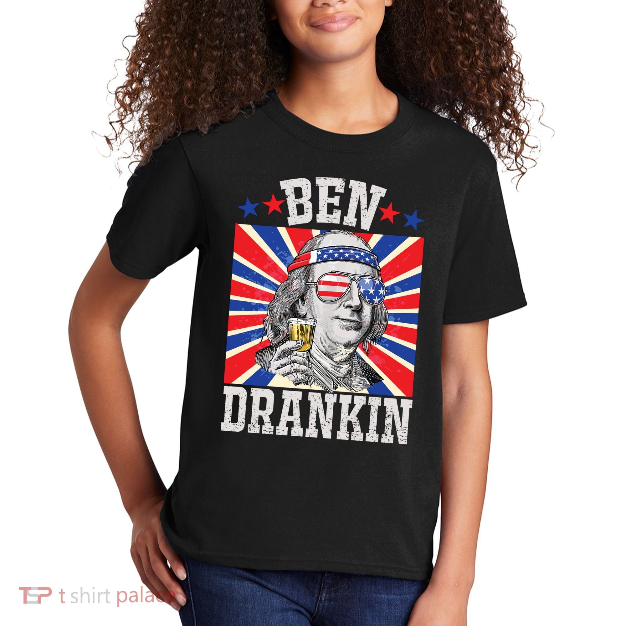 Ben Drankin 4th Of July Patriotic America Kids T-Shirt