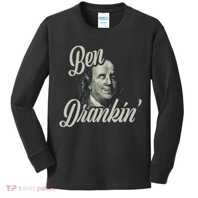 Ben Drankin Benjamin Franklin Kids Long Sleeve Shirt