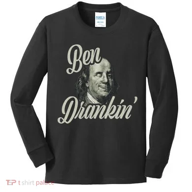 Ben Drankin Benjamin Franklin Kids Long Sleeve Shirt