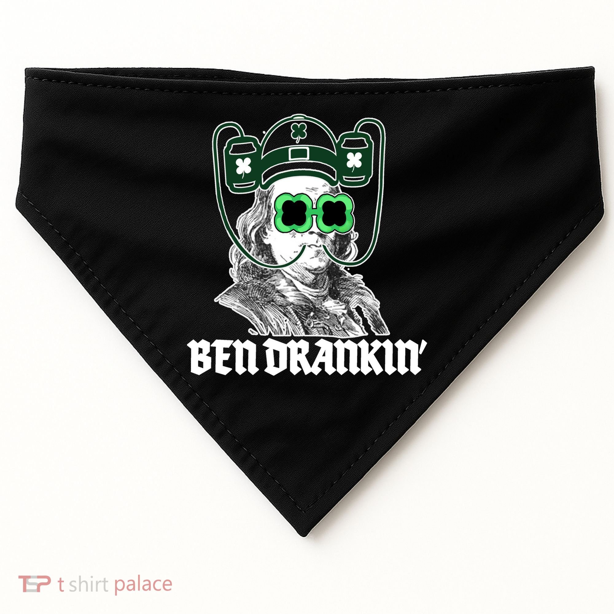 Ben Drankin Benjamin Franklin St Patricks Day USA-Made Doggie Bandana