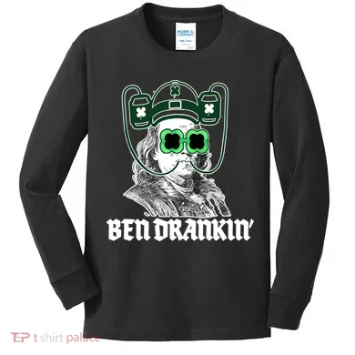 Ben Drankin Benjamin Franklin St Patricks Day Kids Long Sleeve Shirt