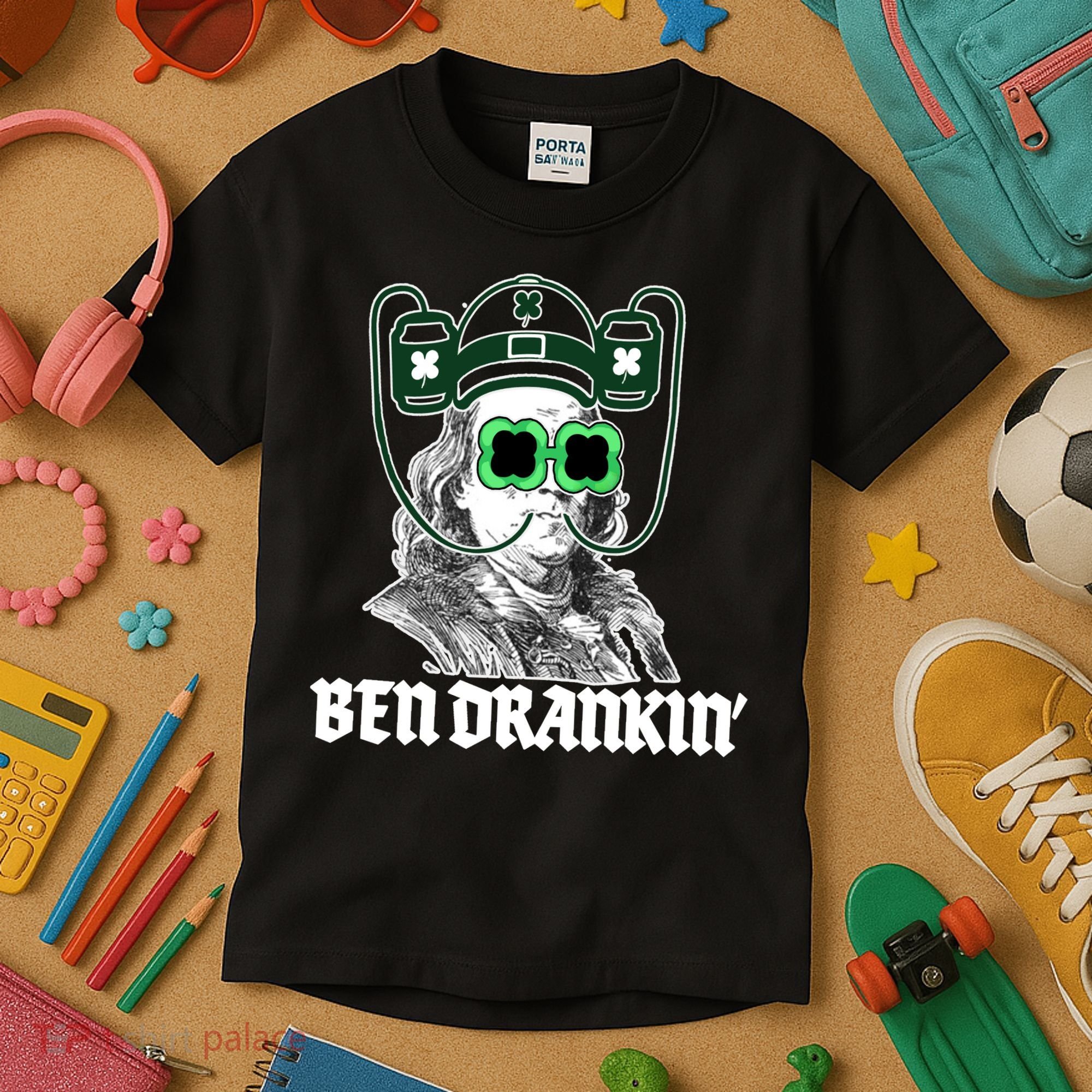 Ben Drankin Benjamin Franklin St Patricks Day Kids T-Shirt