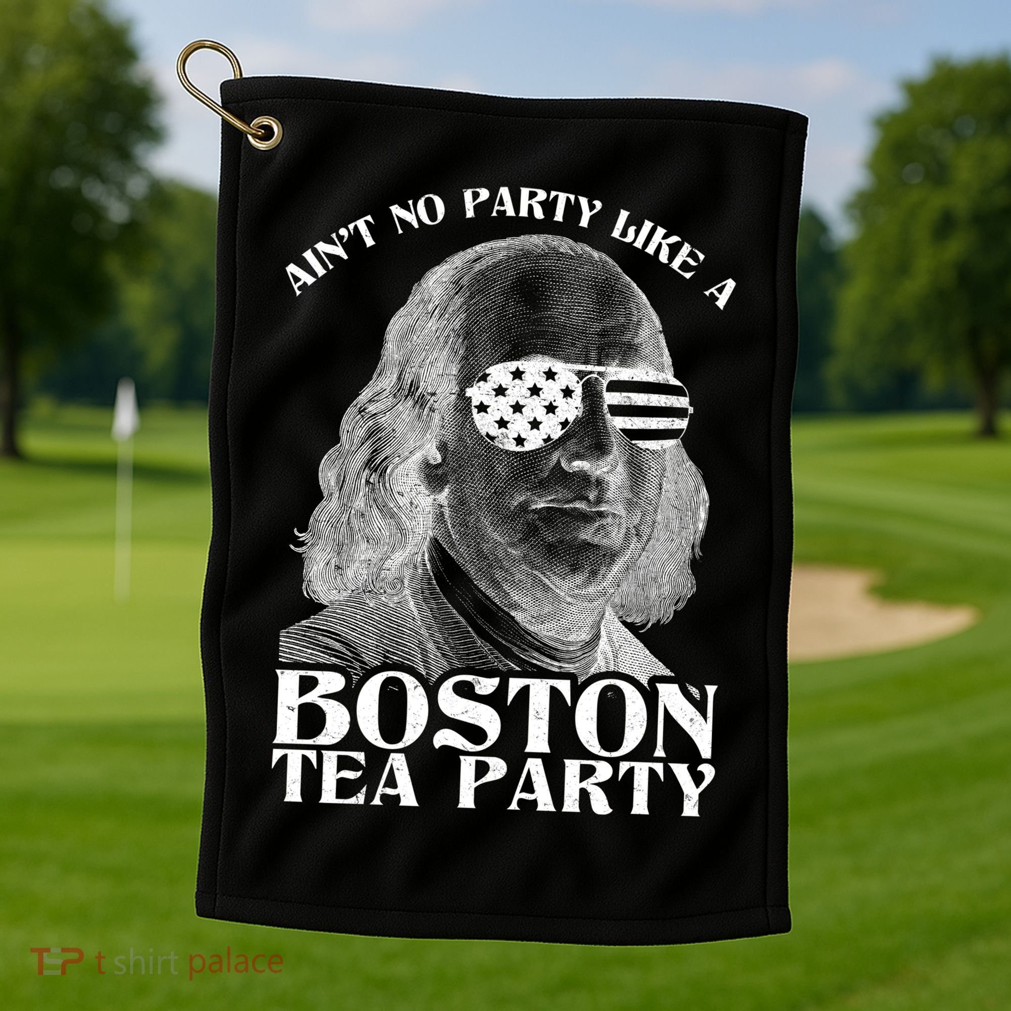 Ben Franklin Boston Tea Party Golf Towel