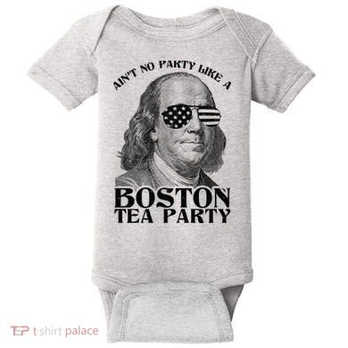 Ben Franklin Boston Tea Party Baby Bodysuit
