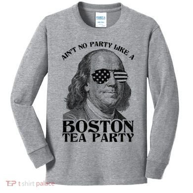 Ben Franklin Boston Tea Party Kids Long Sleeve Shirt