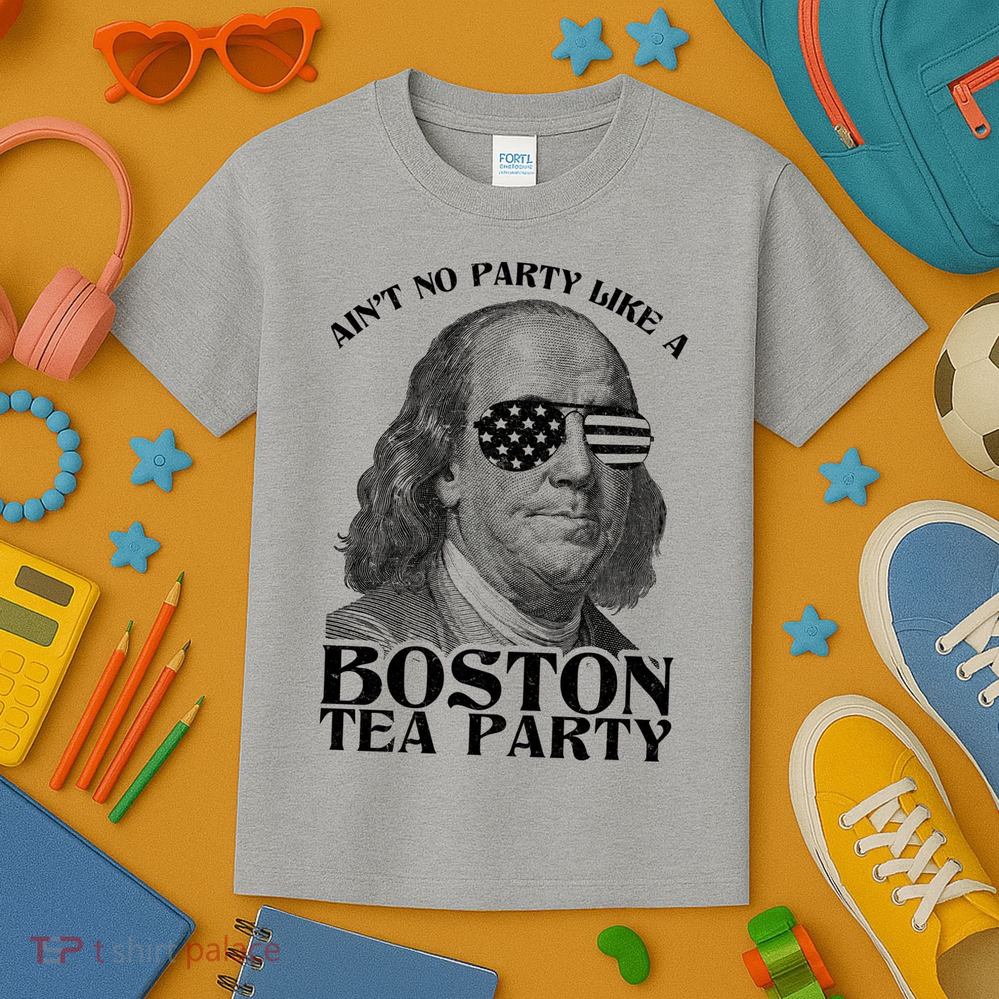 Ben Franklin Boston Tea Party Kids T-Shirt
