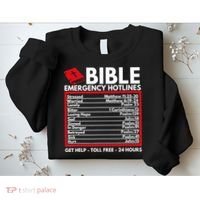 Bible Emergency Numbers Funny Christian Bible Sweatshirt thumb 2