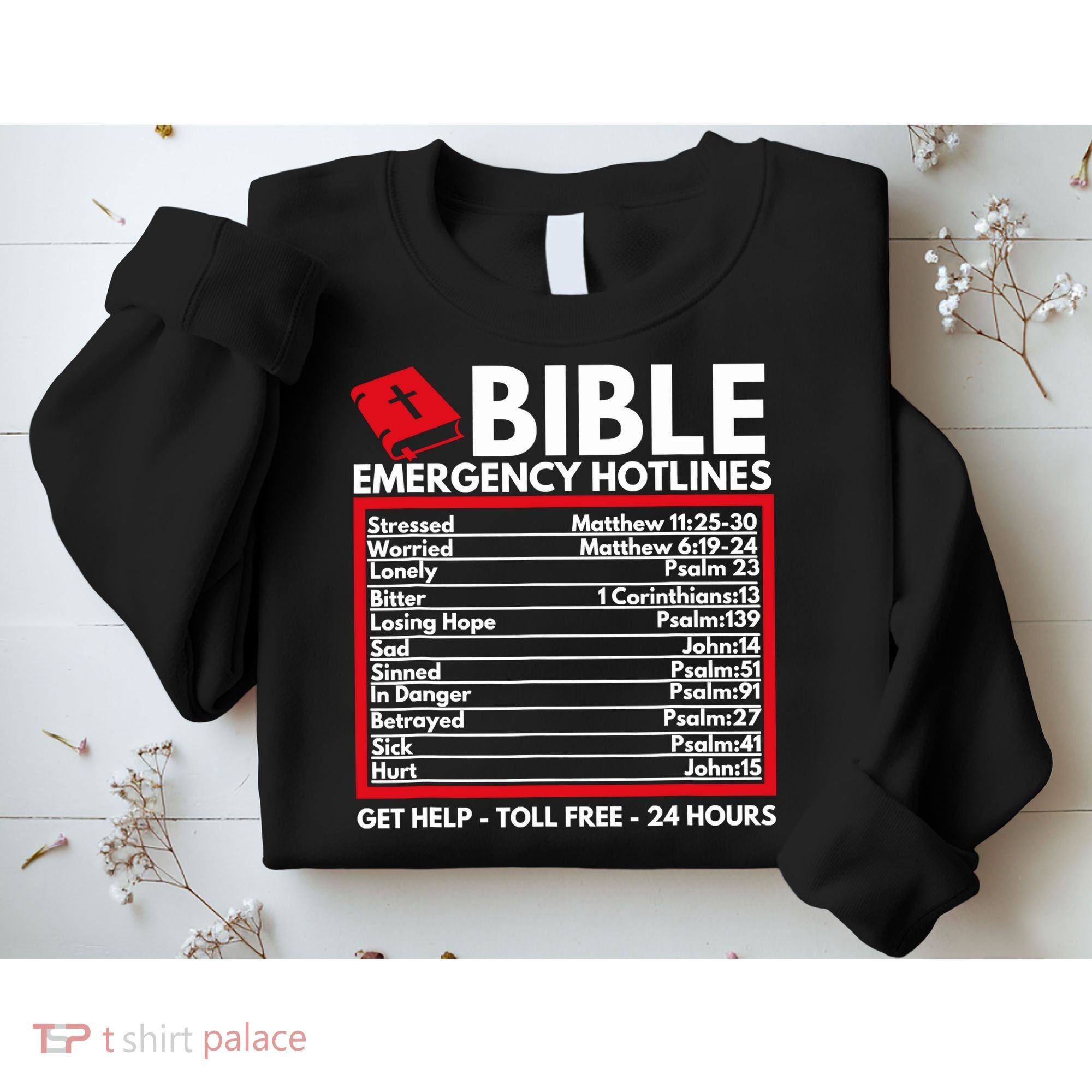 Bible Emergency Numbers Funny Christian Bible Sweatshirt