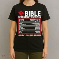 Bible Emergency Numbers Funny Christian Bible T-Shirt thumb 4