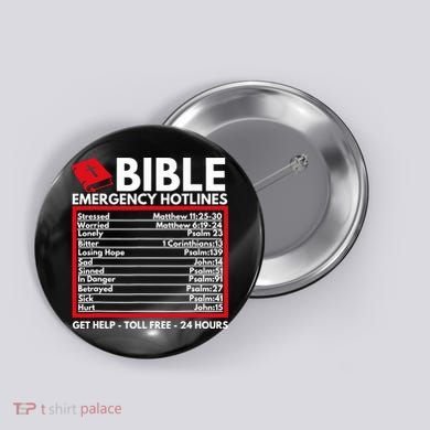 Bible Emergency Numbers Funny Christian Bible Button