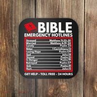 Bible Emergency Numbers Funny Christian Bible Coaster thumb 0