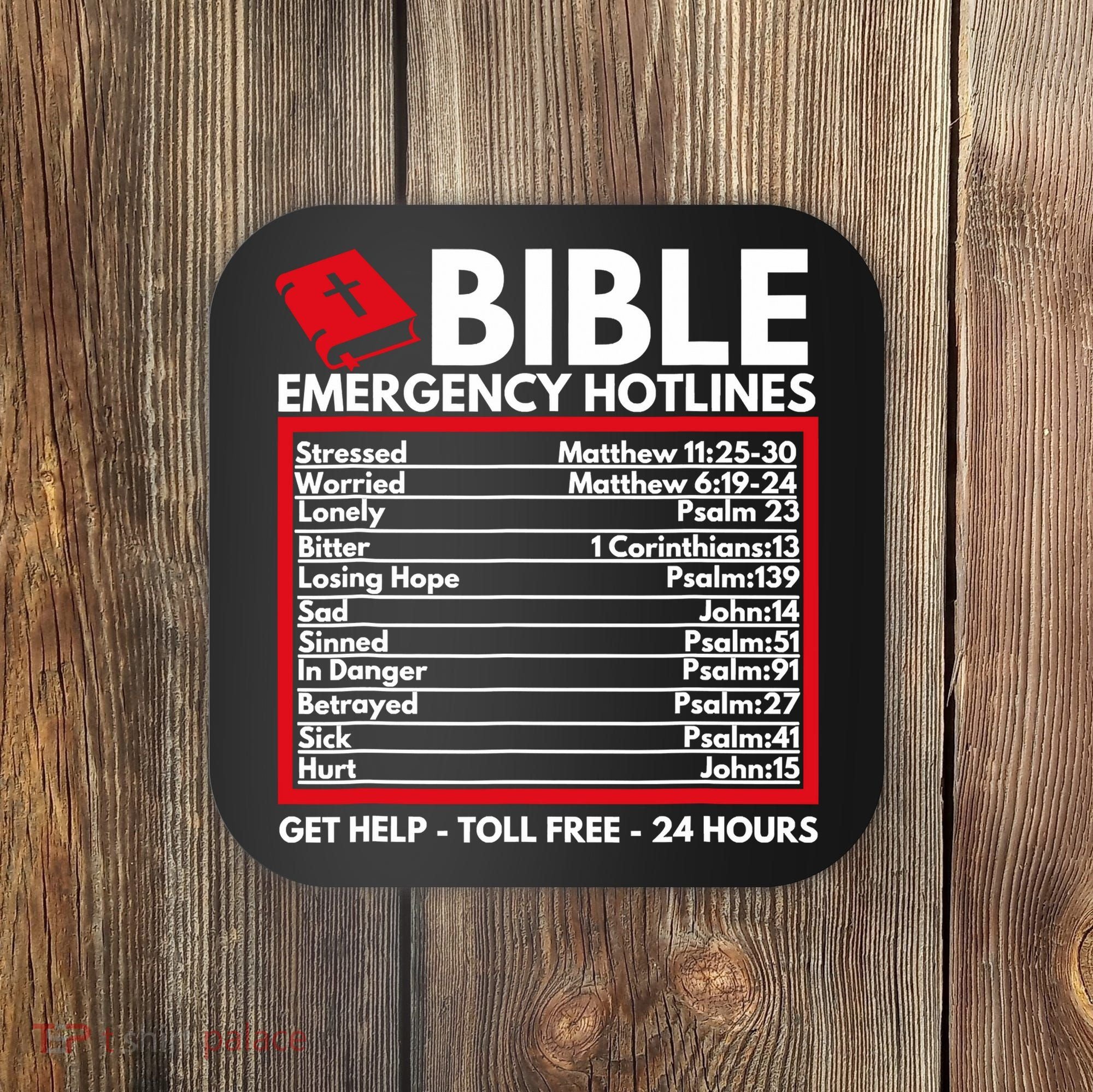 Bible Emergency Numbers Funny Christian Bible Coaster