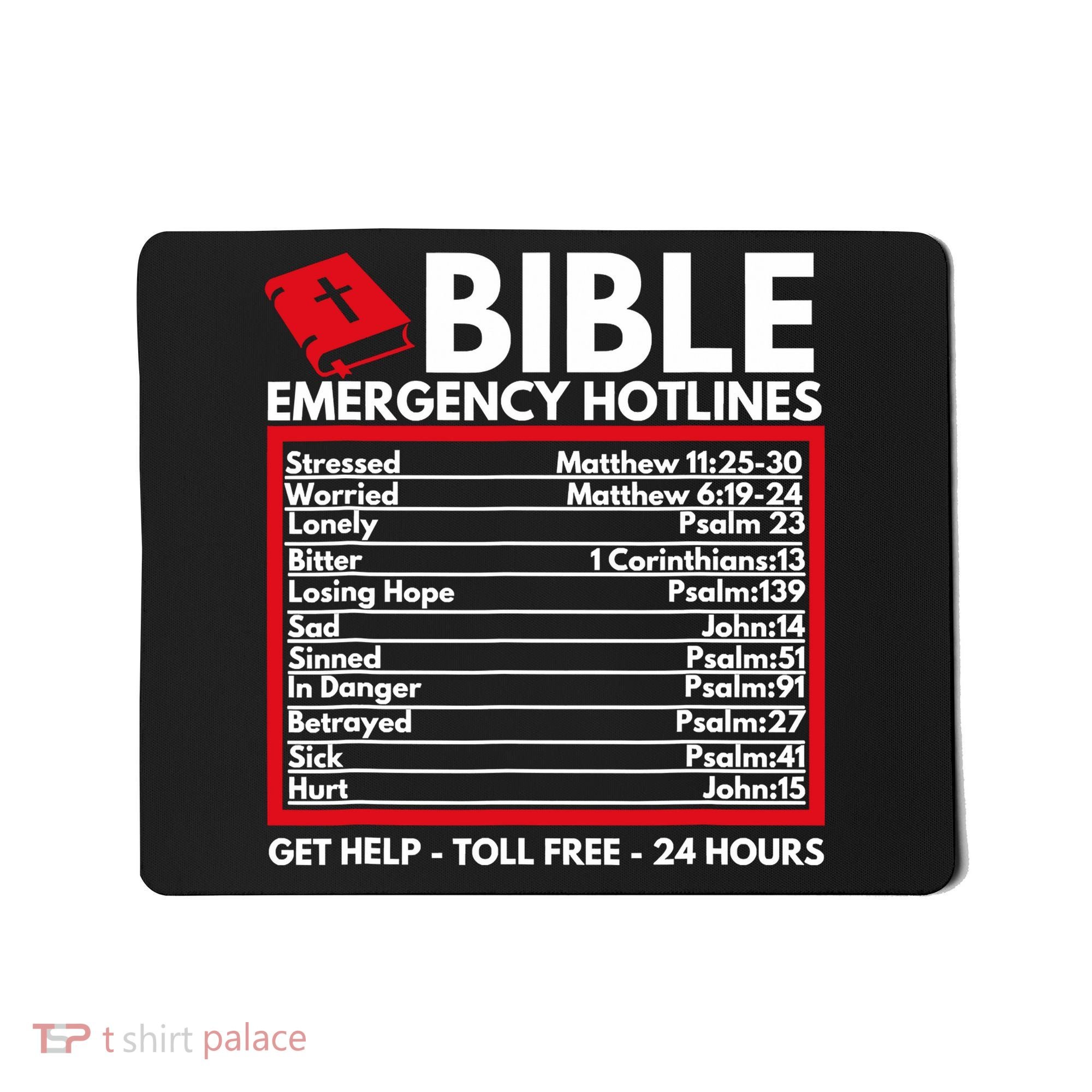 Bible Emergency Numbers Funny Christian Bible Mousepad