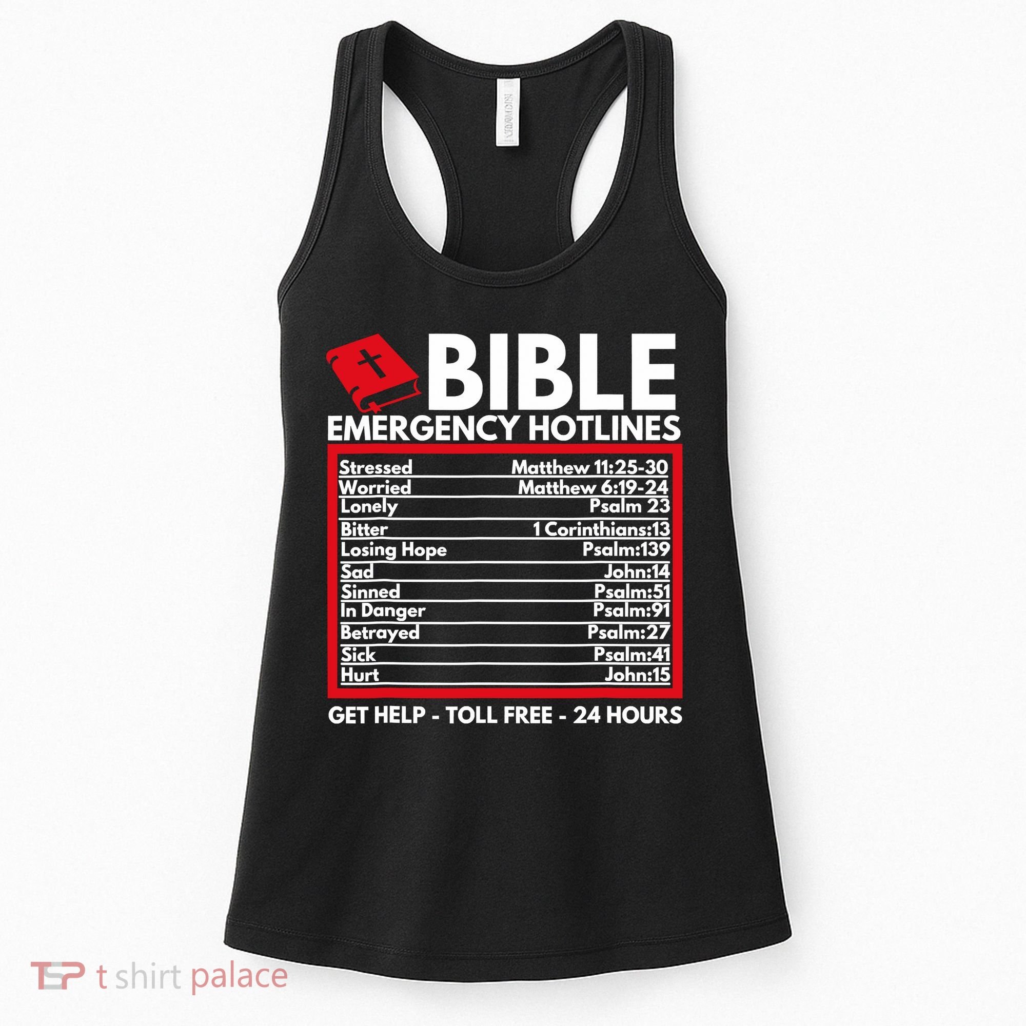 Bible Emergency Numbers Funny Christian Bible Women's Tank Top
